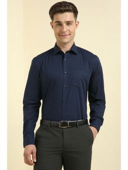 Allen Solly - Men Navy Blue Print Full Sleeves Shirt