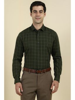 Allen Solly - Men Olive Checks Full Sleeves Shirt