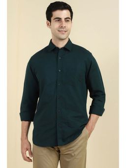 Allen Solly - Men Teal Solid Full Sleeves Shirt