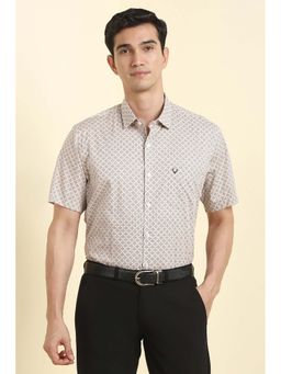 Allen Solly - Men Beige Print Half Sleeves Shirt