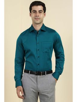 Allen Solly - Men Teal Print Full Sleeves Shirt