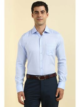 Allen Solly - Men Light Blue Textured Full Sleeves Shirt