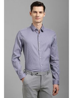 Louis Philippe - Men Lavender Textured Full Sleeves Shirt