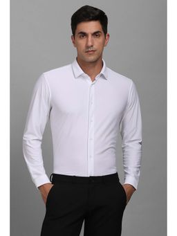Louis Philippe - Men White Super Slim Fit Solid Full Sleeves Shirt
