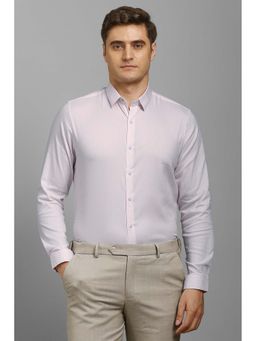 Louis Philippe - Men Light Pink Textured Full Sleeves Shirt
