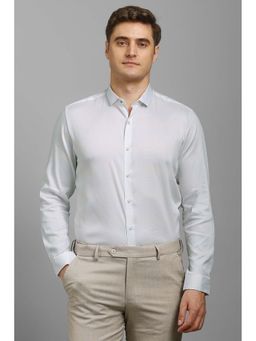 Louis Philippe - Men Off White Stripes Full Sleeves Shirt