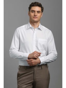 Louis Philippe - Men White Textured Full Sleeves Shirt