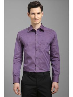 Louis Philippe - Men Purple Textured Full Sleeves Shirt