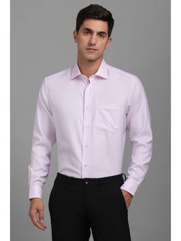 Louis Philippe - Men Pink Regular Fit Textured Full Sleeves Shirt