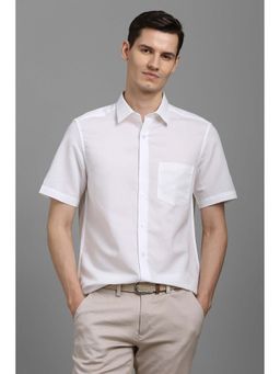 Louis Philippe - Men White Solid Half Sleeves Shirt