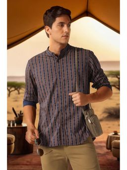 Louis Philippe - Men Brown Printed Full Sleeves Shirt