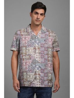 Louis Philippe - Men Multi-Color Slim Fit Print Half Sleeves Shirt