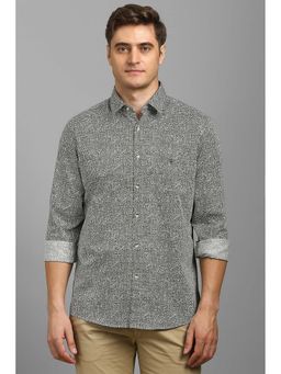 Louis Philippe - Men Green Print Full Sleeves Shirt