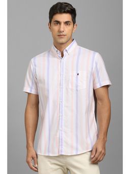 Louis Philippe - Men Multi-Color Stripes Half Sleeves Shirt