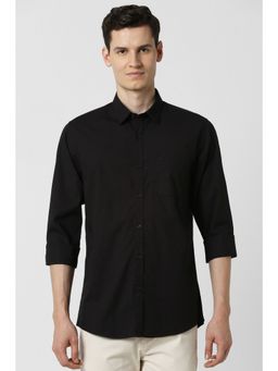 Peter England - Men Black Solid Full Sleeves Shirt