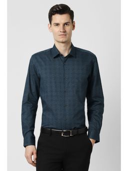 Peter England - Men Grey Print Full Sleeves Shirt