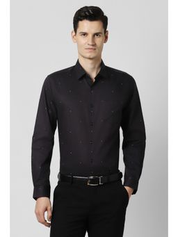 Peter England - Men Black Printed Full Sleeves Shirt