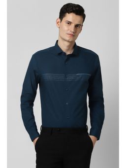 Peter England - Men Blue Print Full Sleeves Shirt