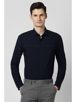 Peter England - Men Navy Blue Full Sleeves Shirt