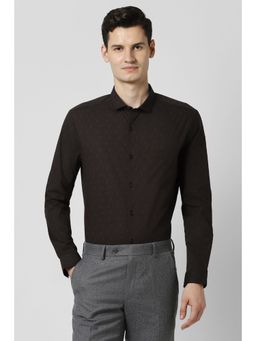 Peter England - Men Brown Print Full Sleeves Shirt