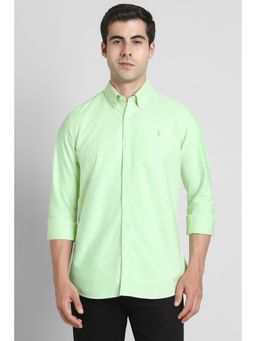 Simon Carter - Men Light Green Solid Full Sleeves Shirt
