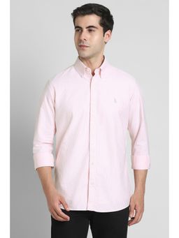 Simon Carter - Men Pink Stripes Full Sleeves Shirt