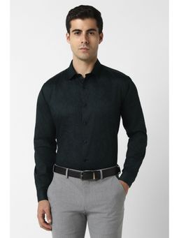 Van Heusen - Men Black Slim Fit Print Full Sleeves Party Shirt