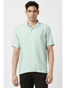 Van Heusen - Men Green Solid Half Sleeves Party Shirt