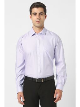 Van Heusen - Men Lavender Solid Full Sleeves Shirt