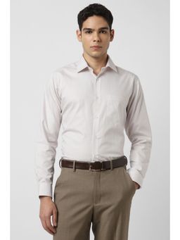 Van Heusen - Men Beige Checks Full Sleeves Shirt