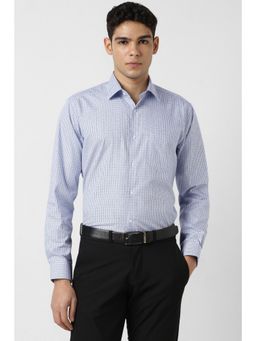 Van Heusen - Men Blue Checks Full Sleeves Shirt