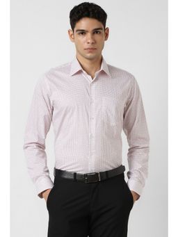 Van Heusen - Men White Print Full Sleeves Shirt