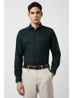 Van Heusen - Men Green Regular Fit Textured Full Sleeves Shirt