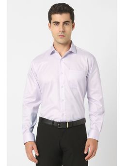 Van Heusen - Men Lavender Textured Full Sleeves Shirt