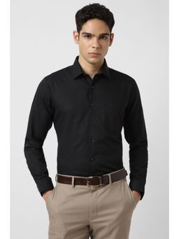 Van Heusen - Men Black Slim Fit Print Full Sleeves Shirt