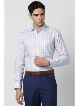 Van Heusen - Men White Checks Full Sleeves Shirt