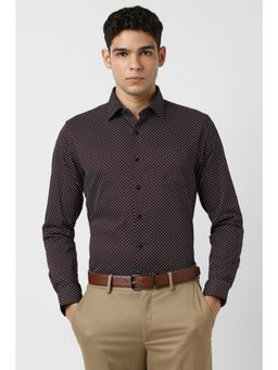 Van Heusen - Men Maroon Checks Full Sleeves Shirt