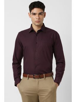 Van Heusen - Men Wine Checks Full Sleeves Shirt