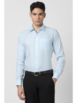 Van Heusen - Men Light Blue Checks Full Sleeves Shirt