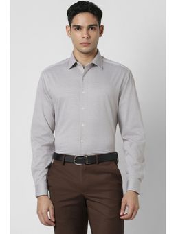 Van Heusen - Men Grey Print Full Sleeves Shirt