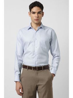 Van Heusen - Men Blue Checks Full Sleeves Shirt