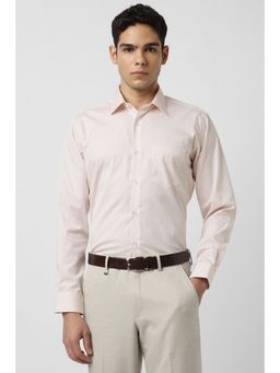 Van Heusen - Men Light Peach Full Sleeves Shirt