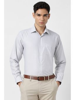 Van Heusen - Men Grey Textured Full Sleeves Shirt