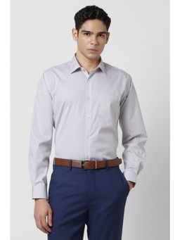 Van Heusen - Men Grey Checks Full Sleeves Shirt