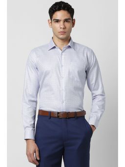 Van Heusen - Men Blue Checks Full Sleeves Shirt