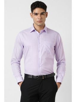 Van Heusen - Men Lavender Stripes Full Sleeves Shirt
