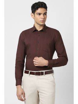 Van Heusen - Men Brown Stripes Full Sleeves Shirt
