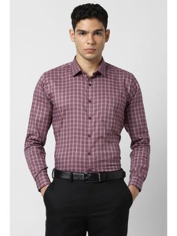 Van Heusen - Men Purple Slim Fit Checks Full Sleeves Shirt