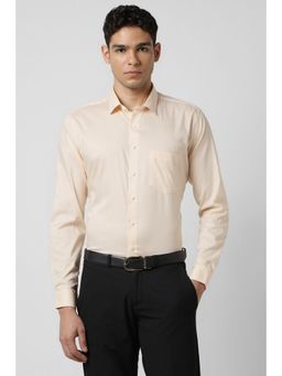 Van Heusen - Men Light Beige Solid Full Sleeves Shirt
