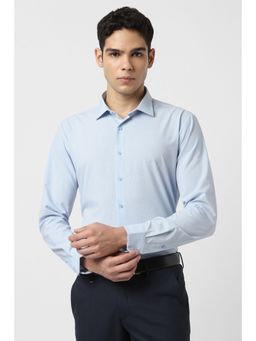 Van Heusen - Men Light Blue Slim Fit Print Full Sleeves Shirt